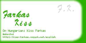 farkas kiss business card